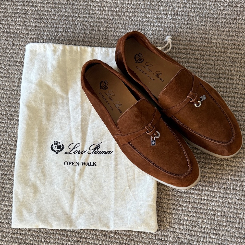 Loro Piana Brown Suede Loafers